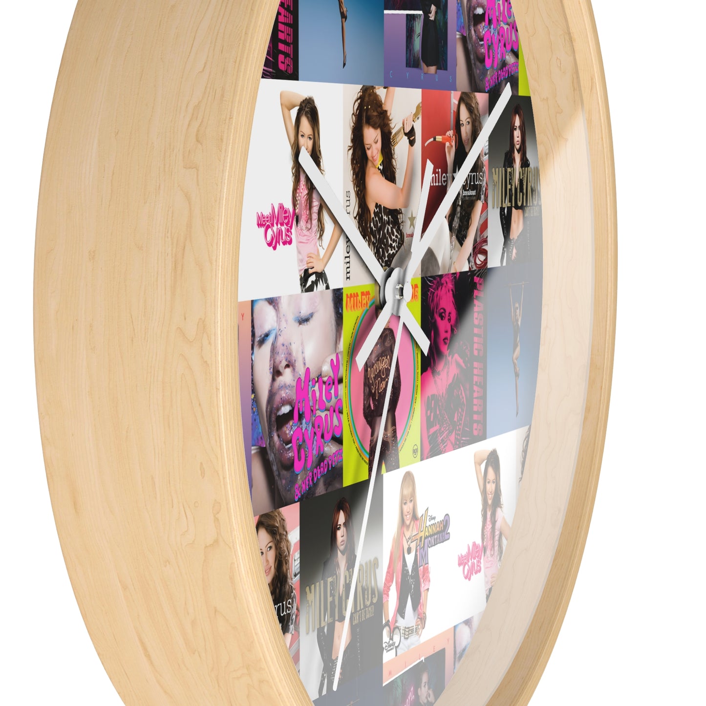 Miley Cyrus Album Cover Collage Round Wall Clock