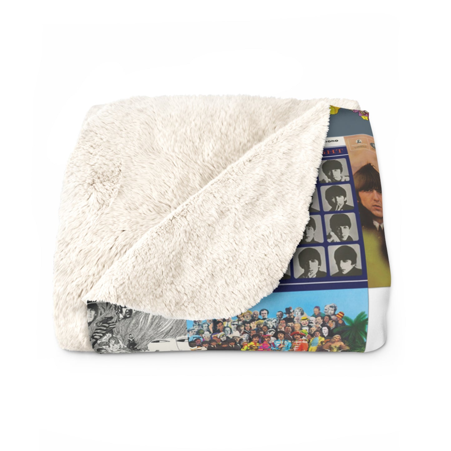 The Beatles Album Cover Collage Sherpa Fleece Blanket