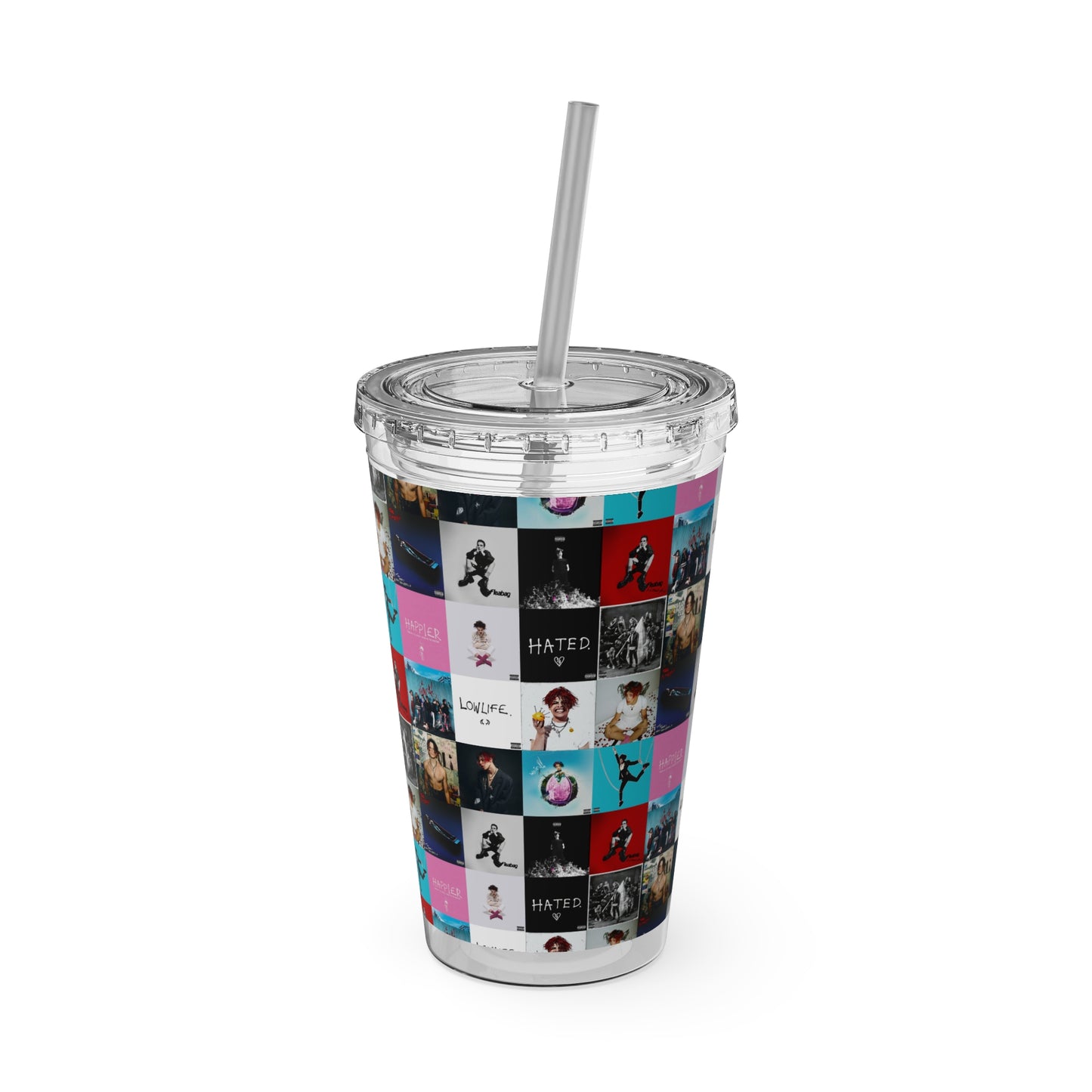 YUNGBLUD Album Cover Art Collage Sunsplash Tumbler with Straw