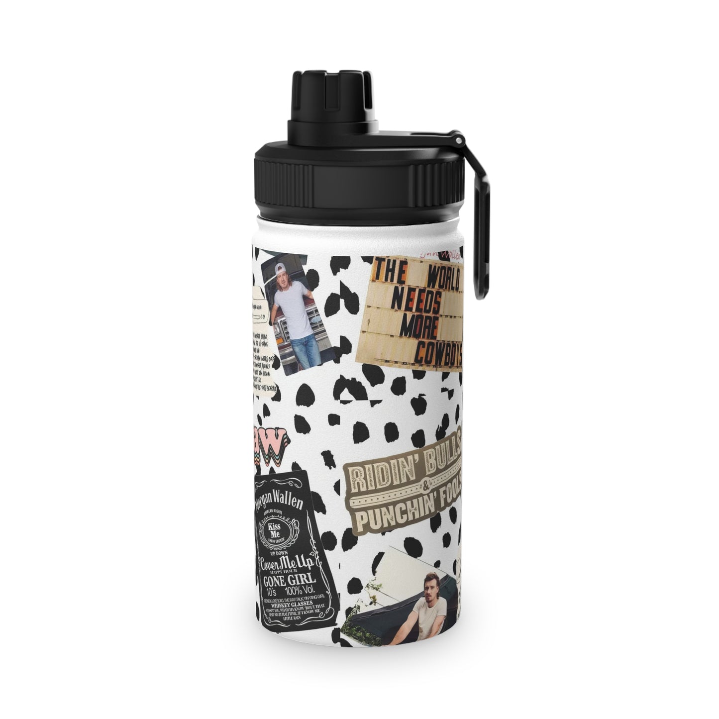 Morgan Wallen Yeehaw Collage Stainless Steel Sports Lid Water Bottle