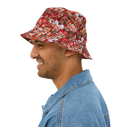 Travis Kelce Chiefs Red Collage Bucket Hat