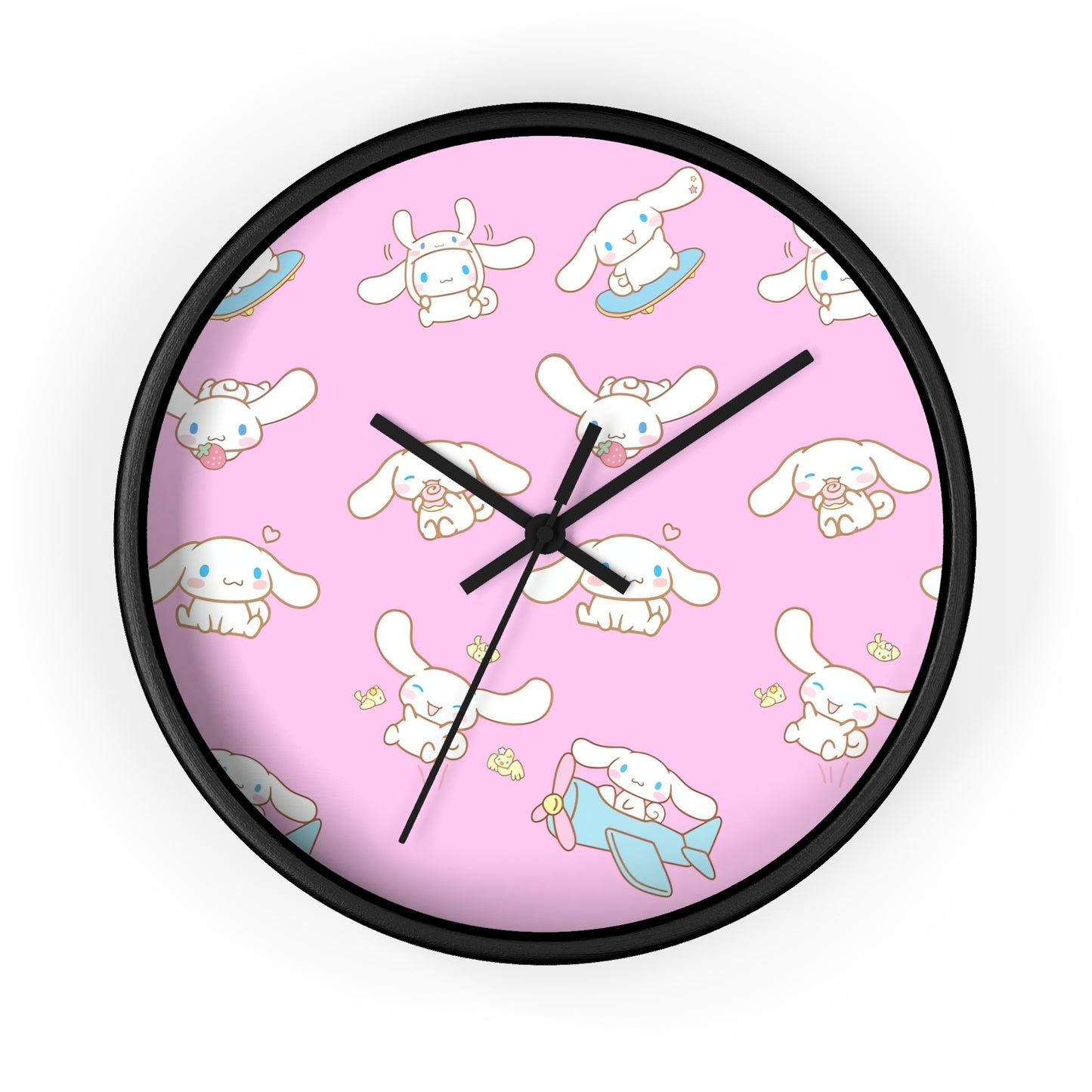 Cinnamoroll Playing Around Pattern Wall Clock