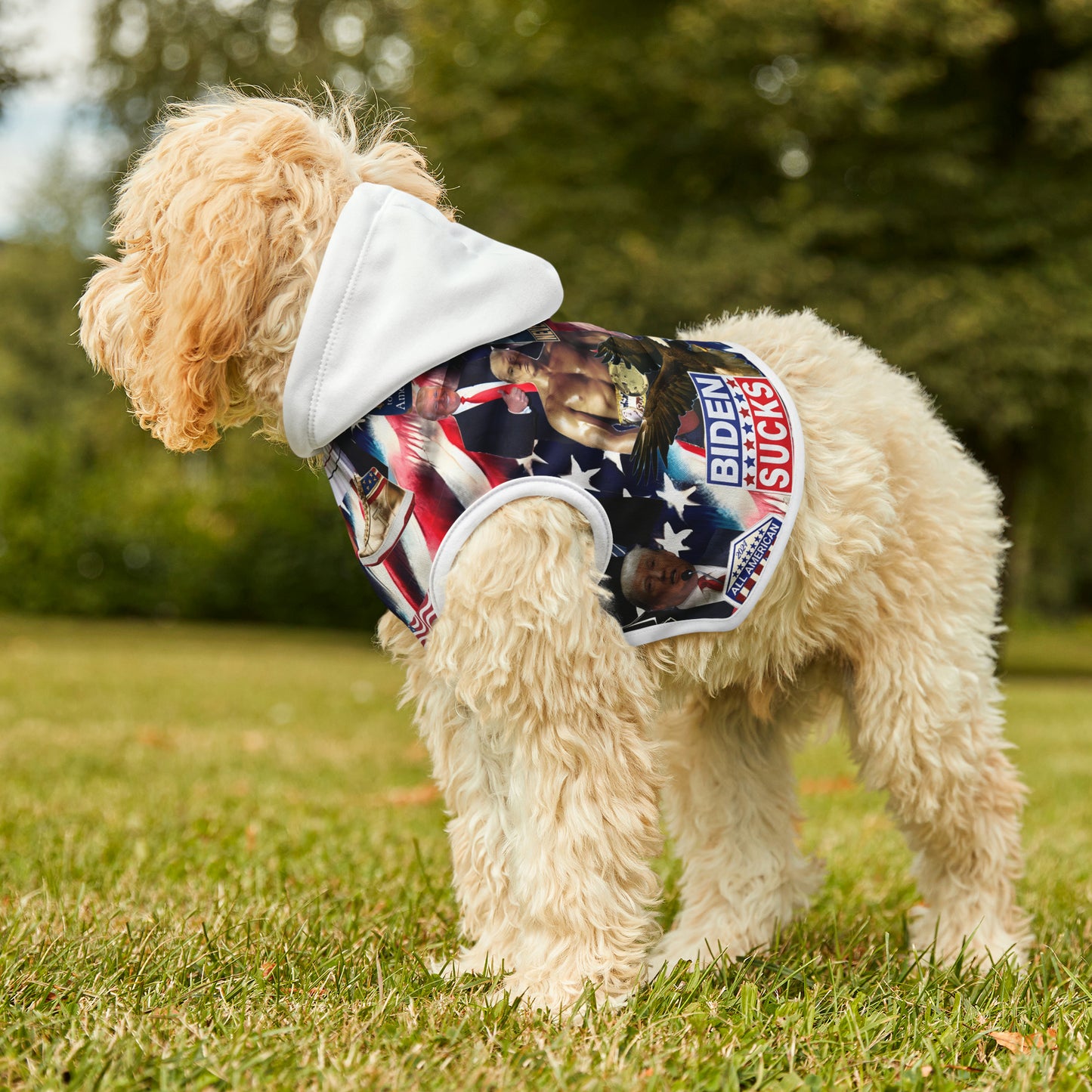 Donald Trump 2024 MAGA Montage Pet Hoodie