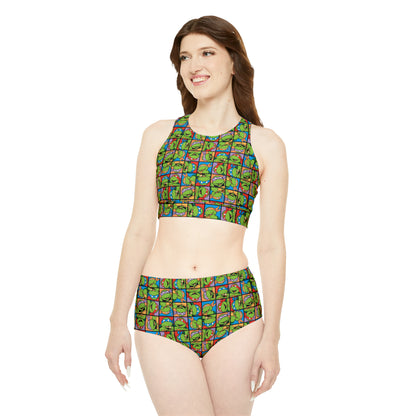 TMNT Turtle Toon Montage Sporty Bikini Set