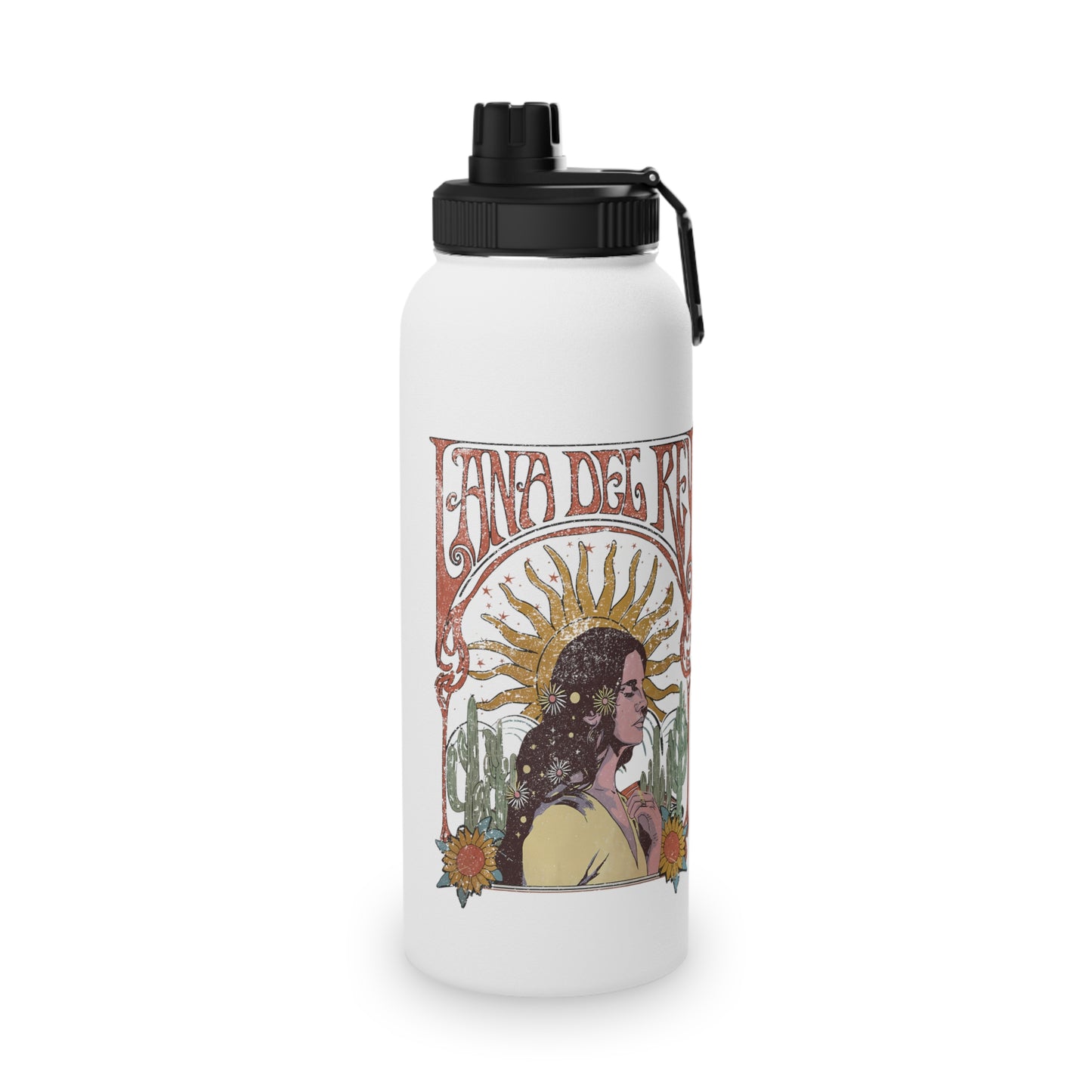 Lana Del Rey Vintage Artwork Stainless Steel Sports Lid Water Bottle