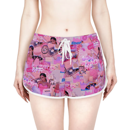 Ariana Grande Purple Vibes Collage Women's Relaxed Shorts