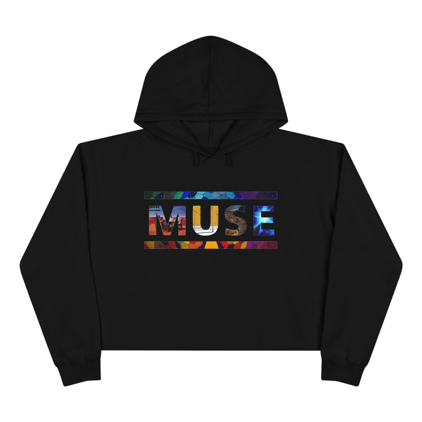 Muse Album Art Letters Crop Hoodie