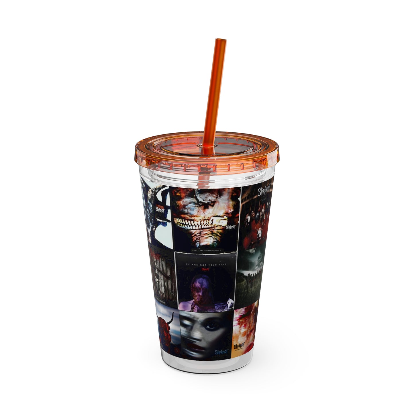 Slipknot Album Art Collage Sunsplash Tumbler with Straw