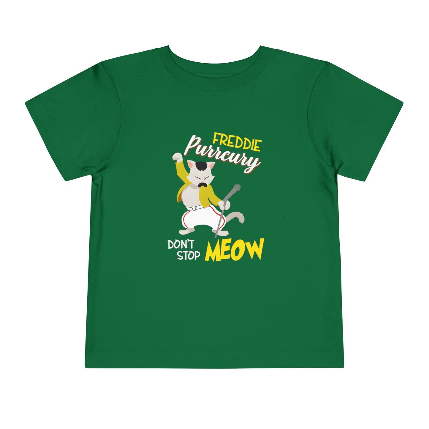 Queen Don't Stop Meow Freddie Purrcury Toddler Short Sleeve Tee