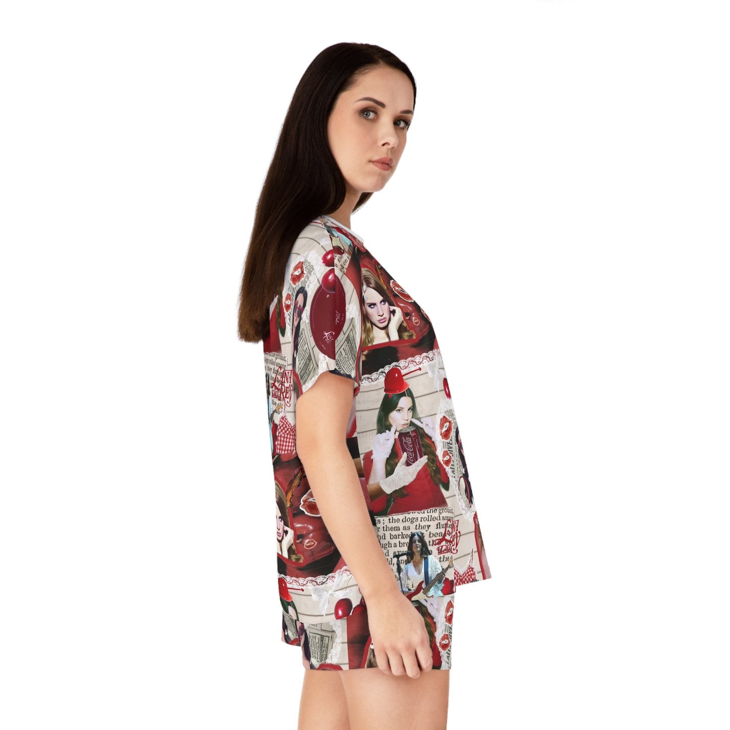 Lana Del Rey Cherry Coke Collage Women's Short Pajama Set