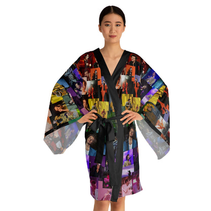 Harry Styles Rainbow Photo Collage Long Sleeve Kimono Robe