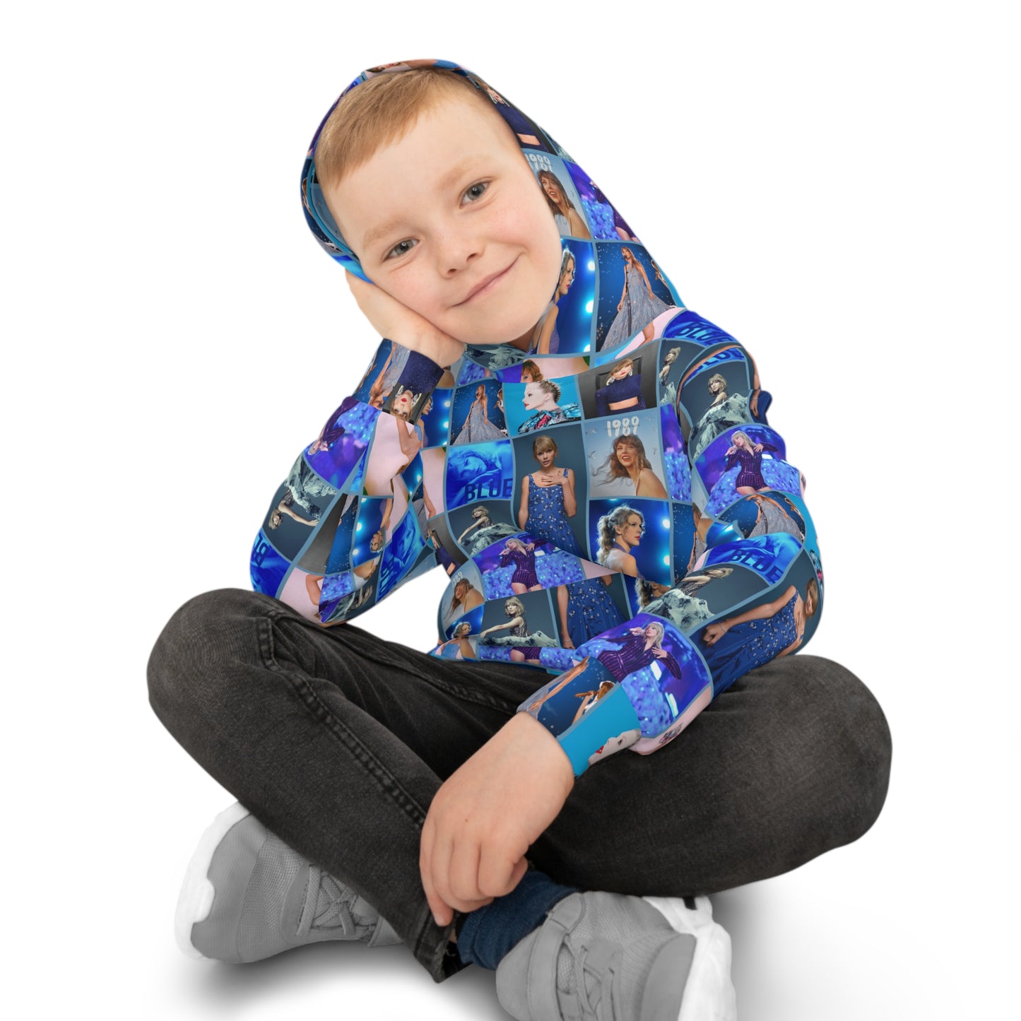 Taylor Swift Blue Aesthetic Collage Kid's Hoodie