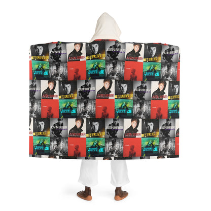 Justin Bieber Album Cover Collage Hooded Sherpa Fleece Blanket