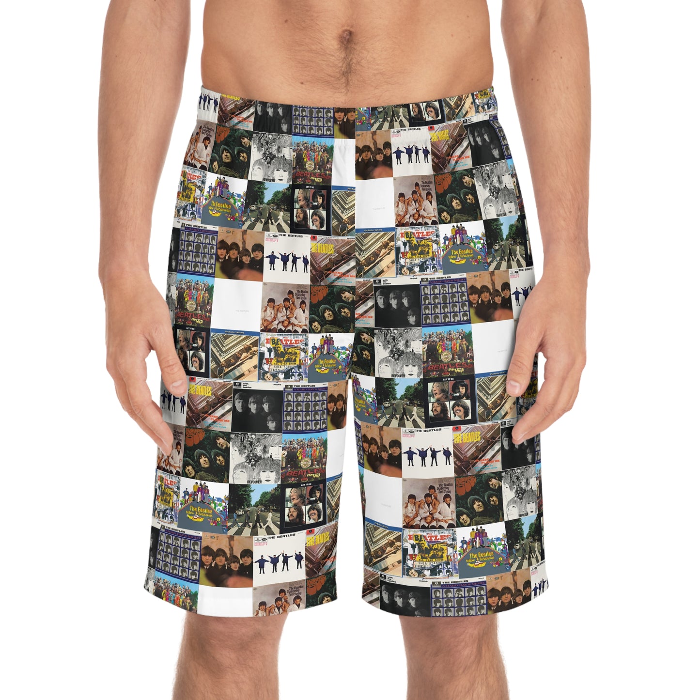 The Beatles Album Cover Collage Men's Board Shorts