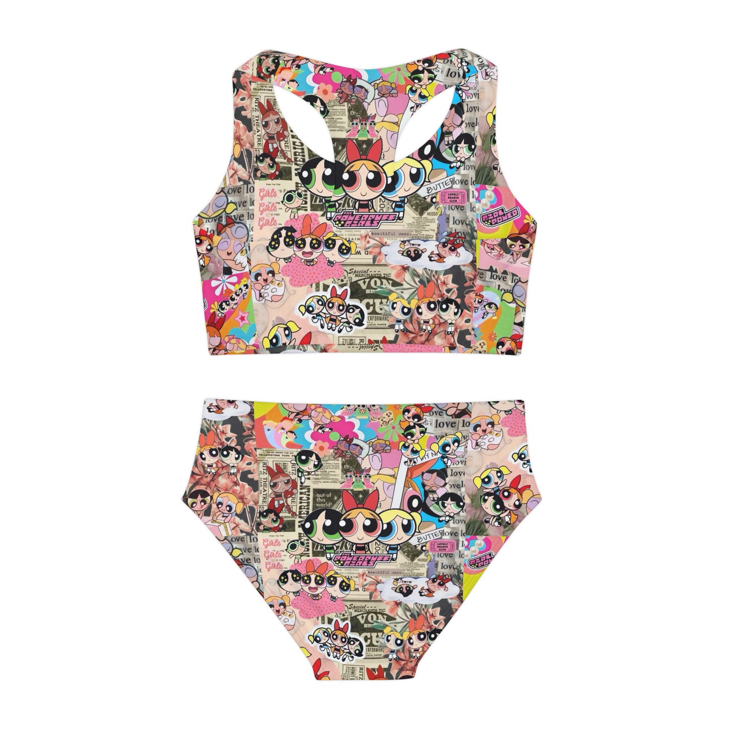 Powerpuff Girls Trio Charm Girls Two Piece Swimsuit