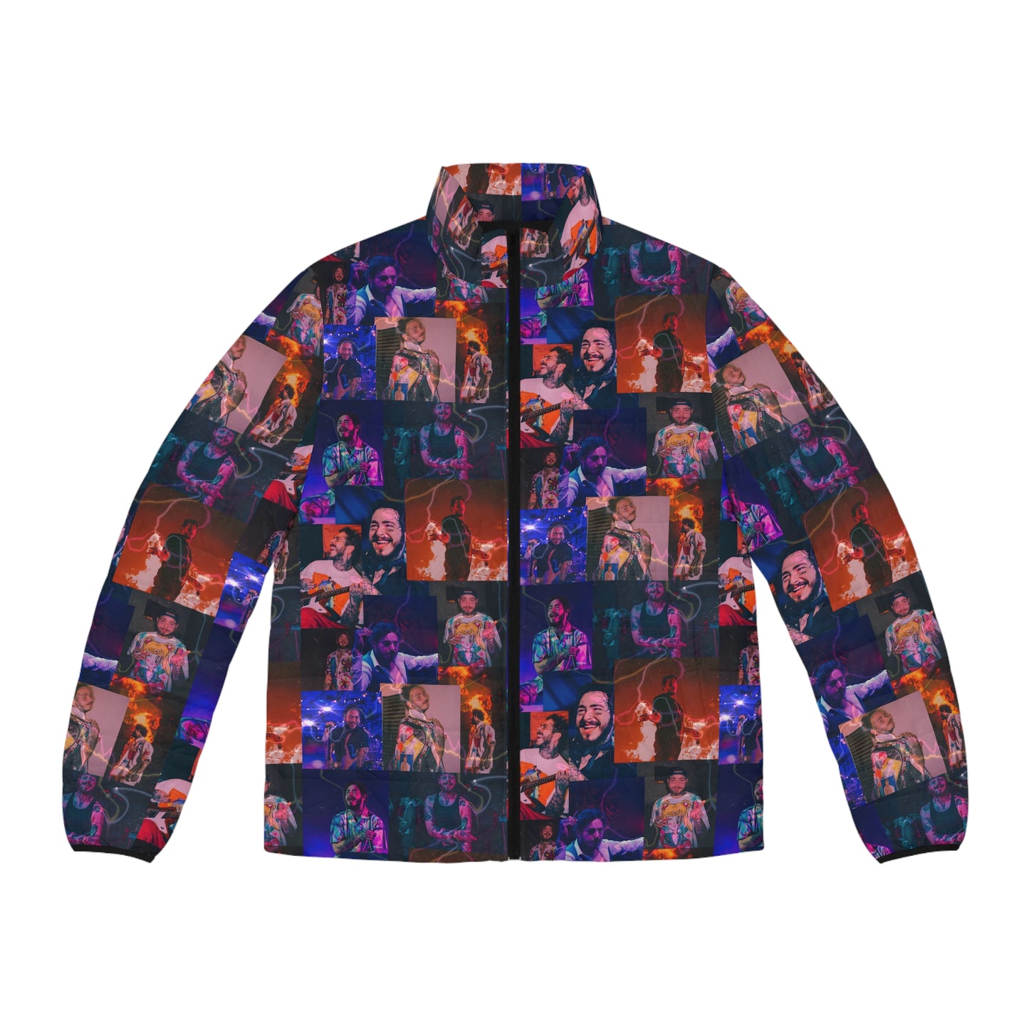 Post Malone Lightning Photo Collage Men's Puffer Jacket