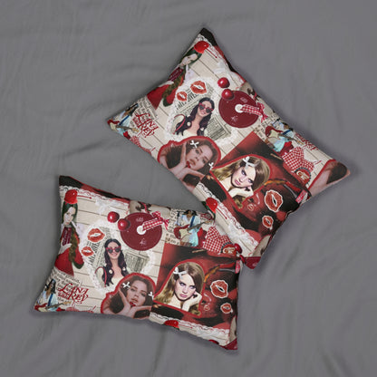 Lana Del Rey Cherry Coke Collage Polyester Lumbar Pillow