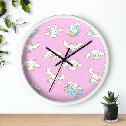 Cinnamoroll Playing Around Pattern Wall Clock