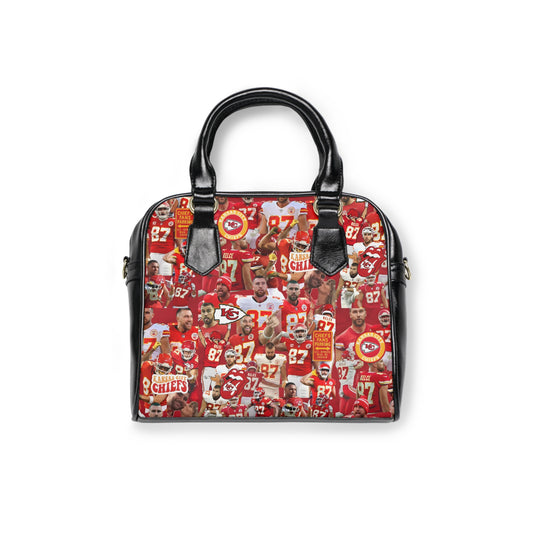 Travis Kelce Chiefs Red Collage Shoulder Handbag