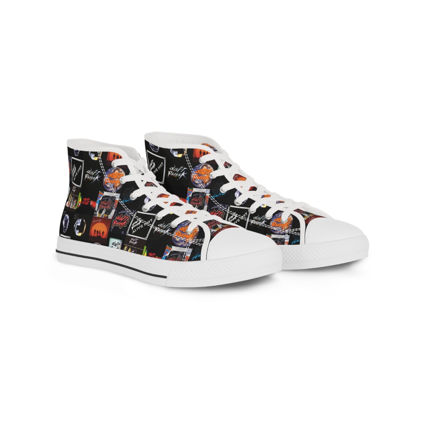 Daft Punk Album Cover Art Collage Men's High Top Sneakers