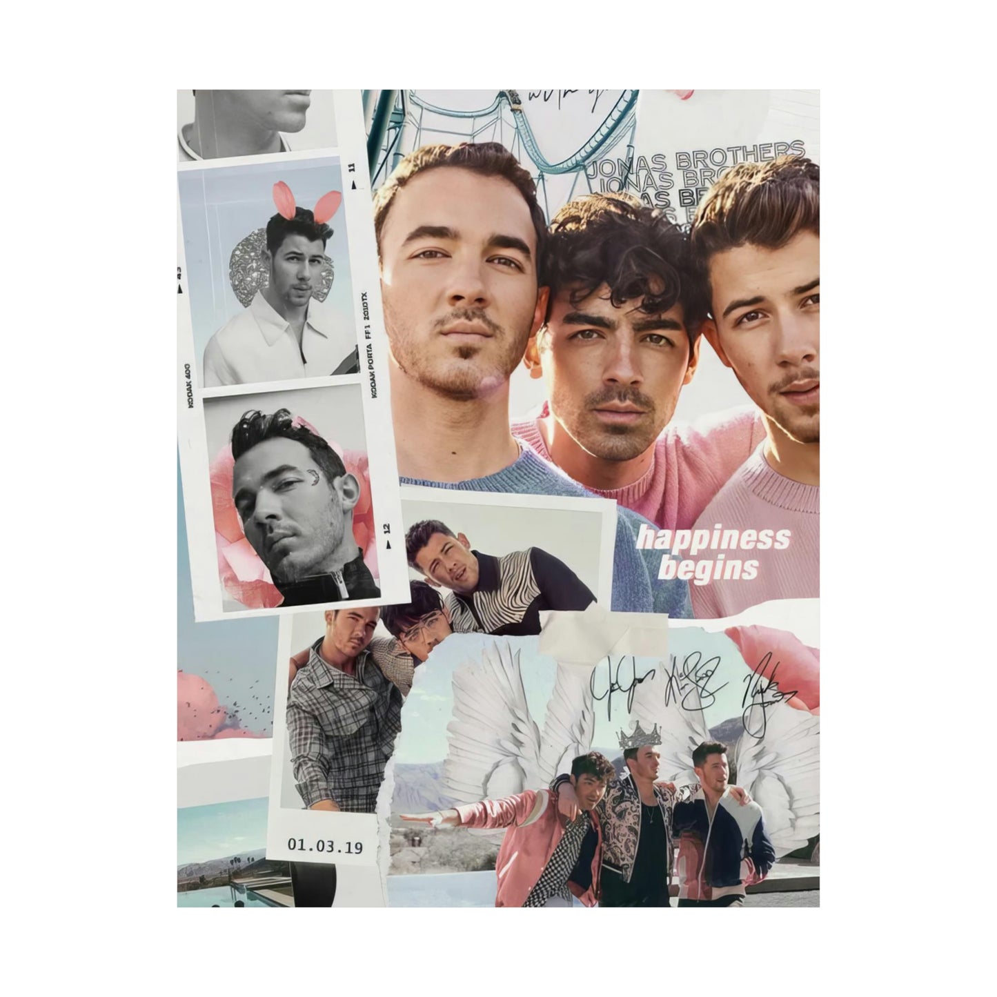 Jonas Brothers Happiness Begins Collage Matte Poster