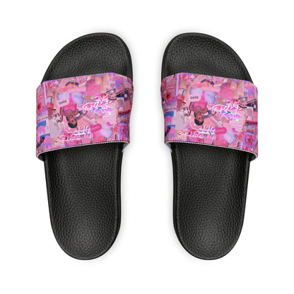 Ariana Grande Purple Vibes Collage Youth Slide Sandals