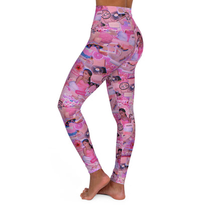 Ariana Grande Purple Vibes Collage High Waisted Yoga Leggings