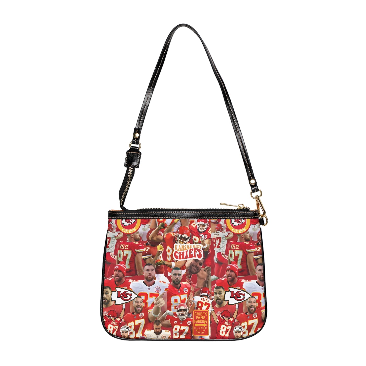 Travis Kelce Chiefs Red Collage Small Shoulder Bag