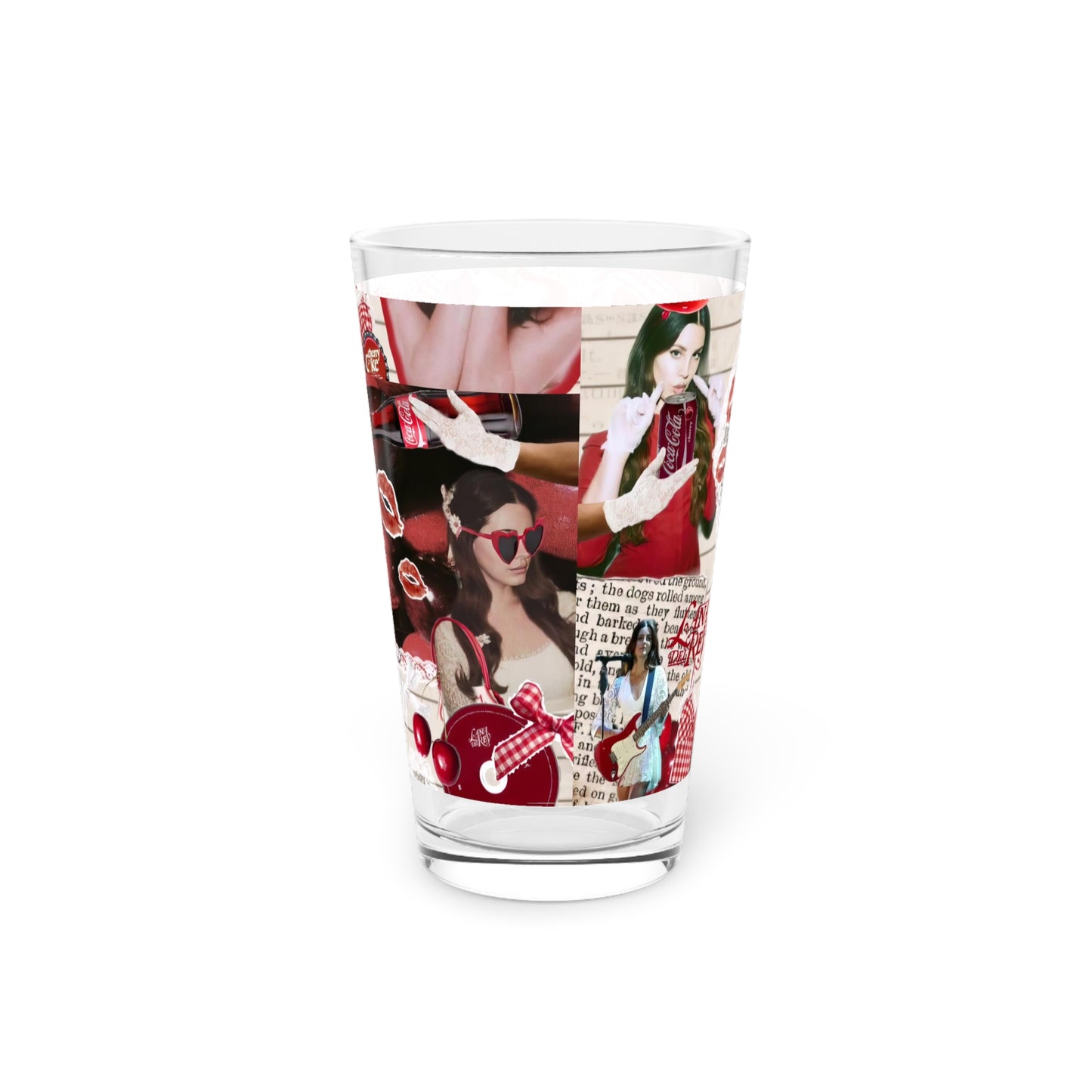 Lana Del Rey Cherry Coke Collage Pint Glass