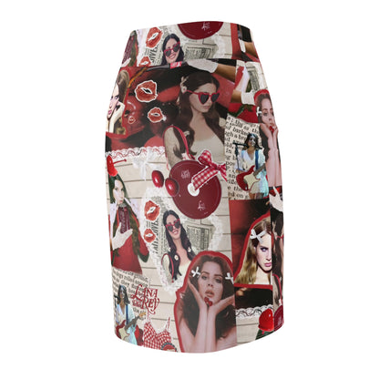 Lana Del Rey Cherry Coke Collage Women's Pencil Skirt