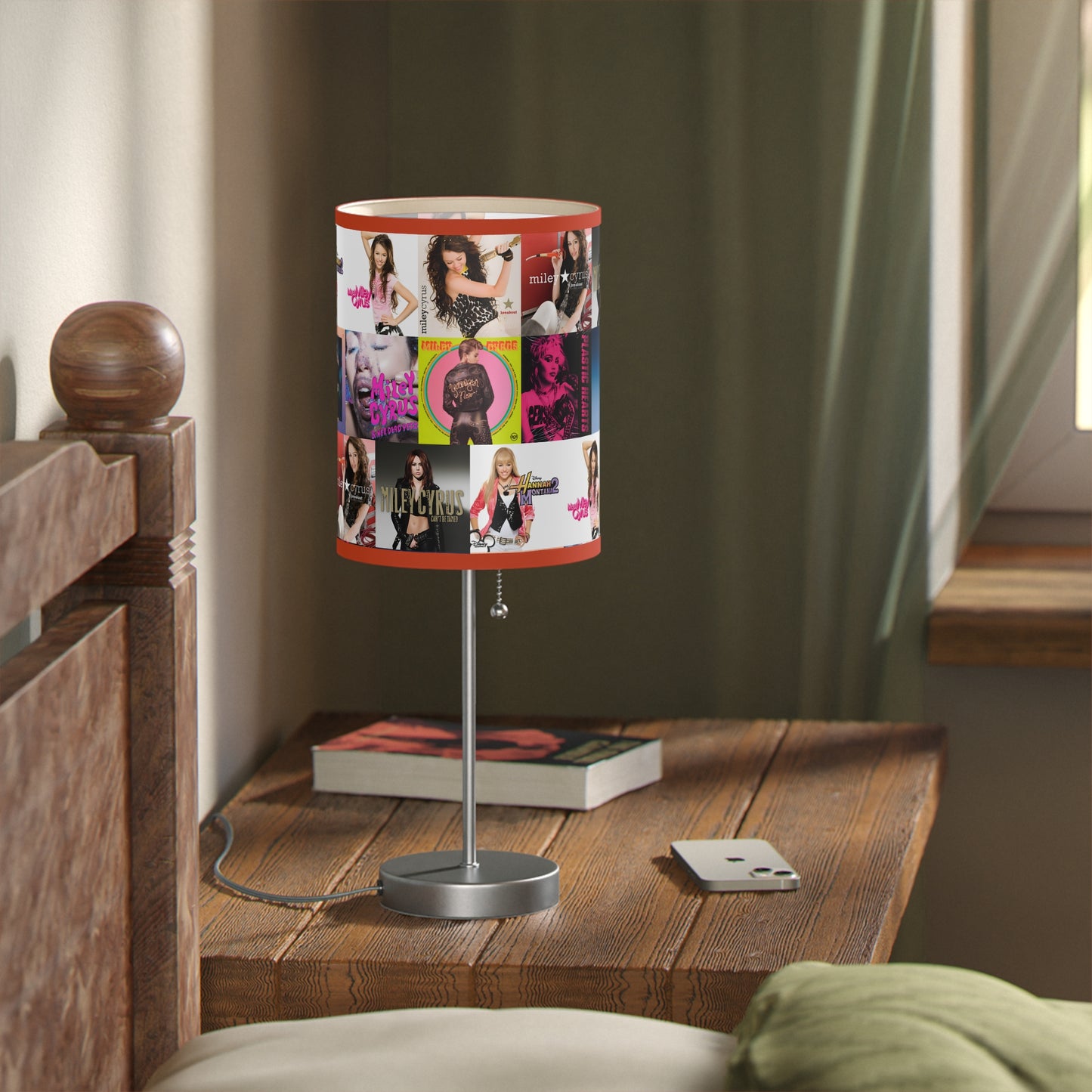 Miley Cyrus Album Cover Collage Lamp on a Stand