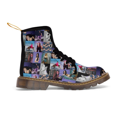 Olivia Rodrigo Album Cover Art Collage Women's Canvas Boots