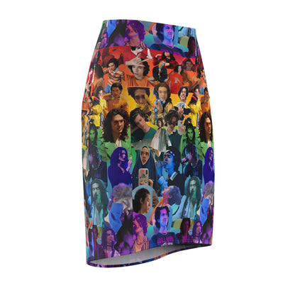 Conan Grey Rainbow Photo Collage Women's Pencil Skirt