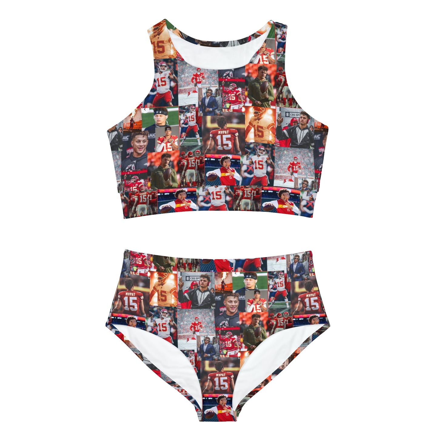 Patrick Mahomes Chiefs MVPAT Photo Collage Sporty Bikini Set