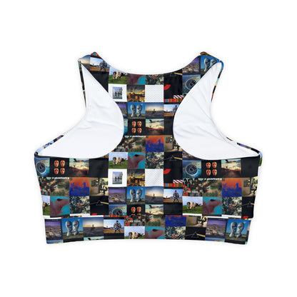 Pink Floyd Album Cover Collage Fully Lined Padded Sports Bra