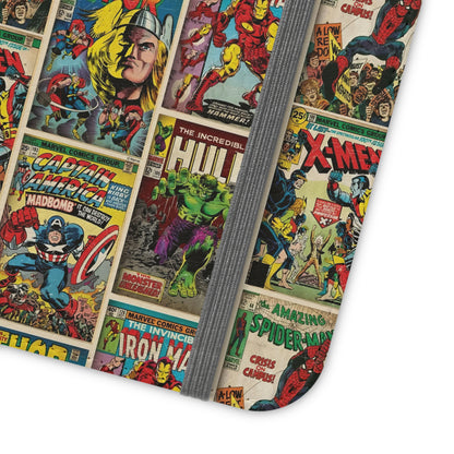 Marvel Comic Book Cover Collage Phone Flip Case