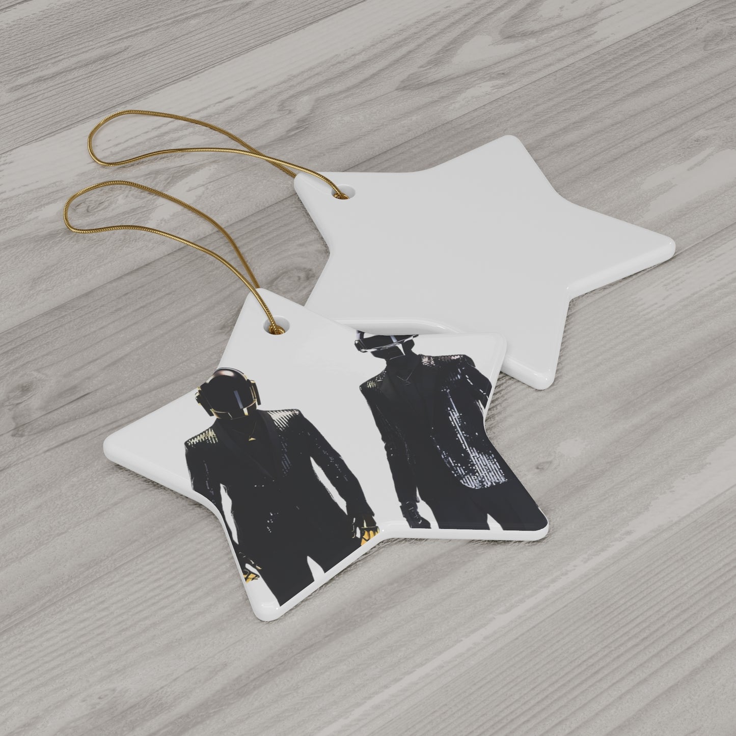 Daft Punk Standing In Black Suits Ceramic Ornament