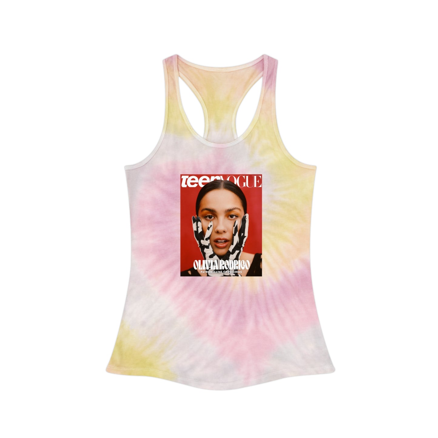 Olivia Rodrigo Teen Vogue Magazine Cover Tie Dye Racerback Tank Top