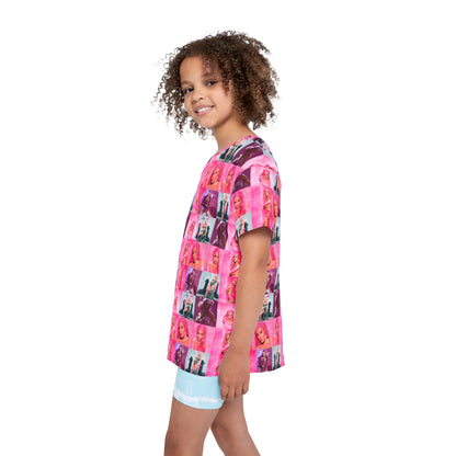 Doja Cat Hot Pink Mosaic Kids Sports Jersey