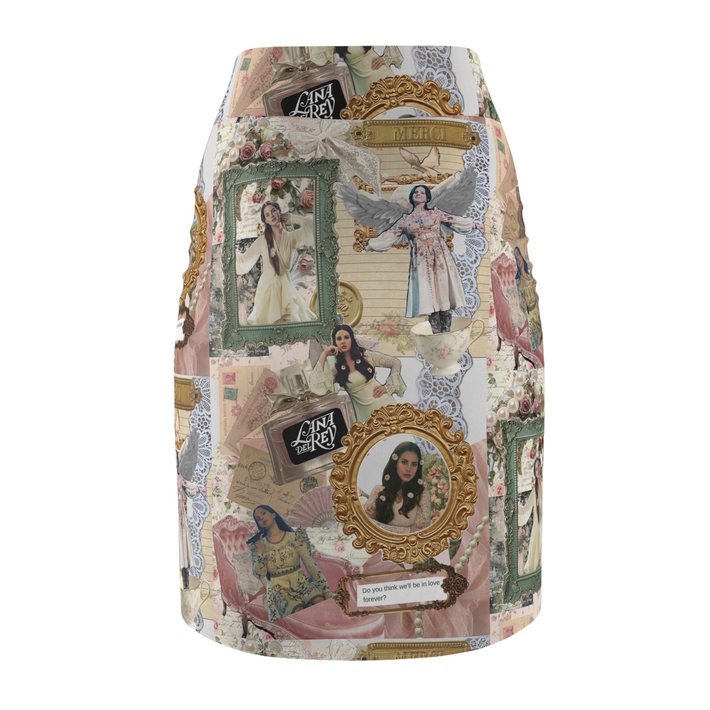 Lana Del Rey Victorian Collage Women's Pencil Skirt