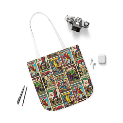 Marvel Comic Book Cover Collage Polyester Canvas Tote Bag