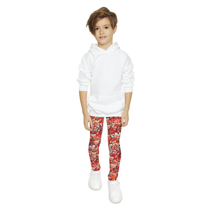 Travis Kelce Chiefs Red Collage Youth Full-Length Leggings