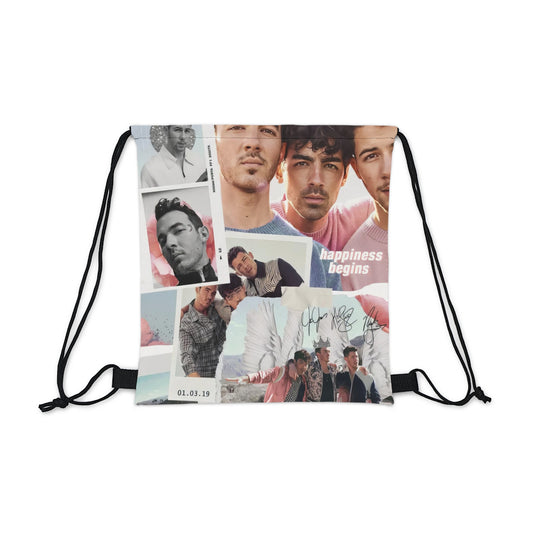 Jonas Brothers Happiness Begins Collage Outdoor Drawstring Bag