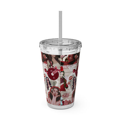 Lana Del Rey Cherry Coke Collage Sunsplash Tumbler with Straw