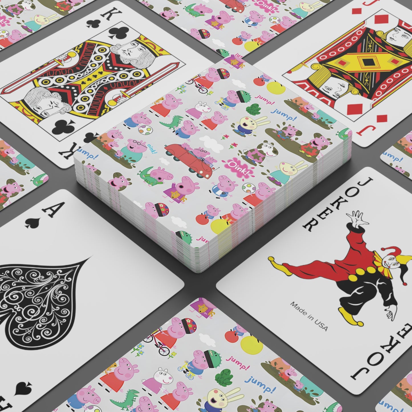 Peppa Pig Oink Oink Collage Custom Poker Cards