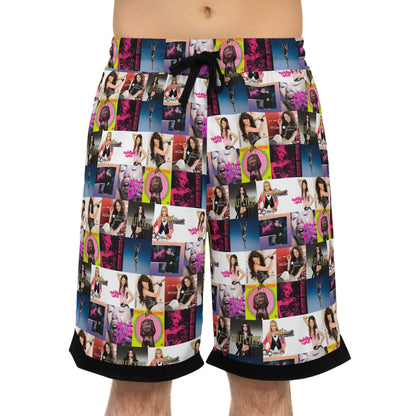 Miley Cyrus Album Cover Collage Basketball Rib Shorts