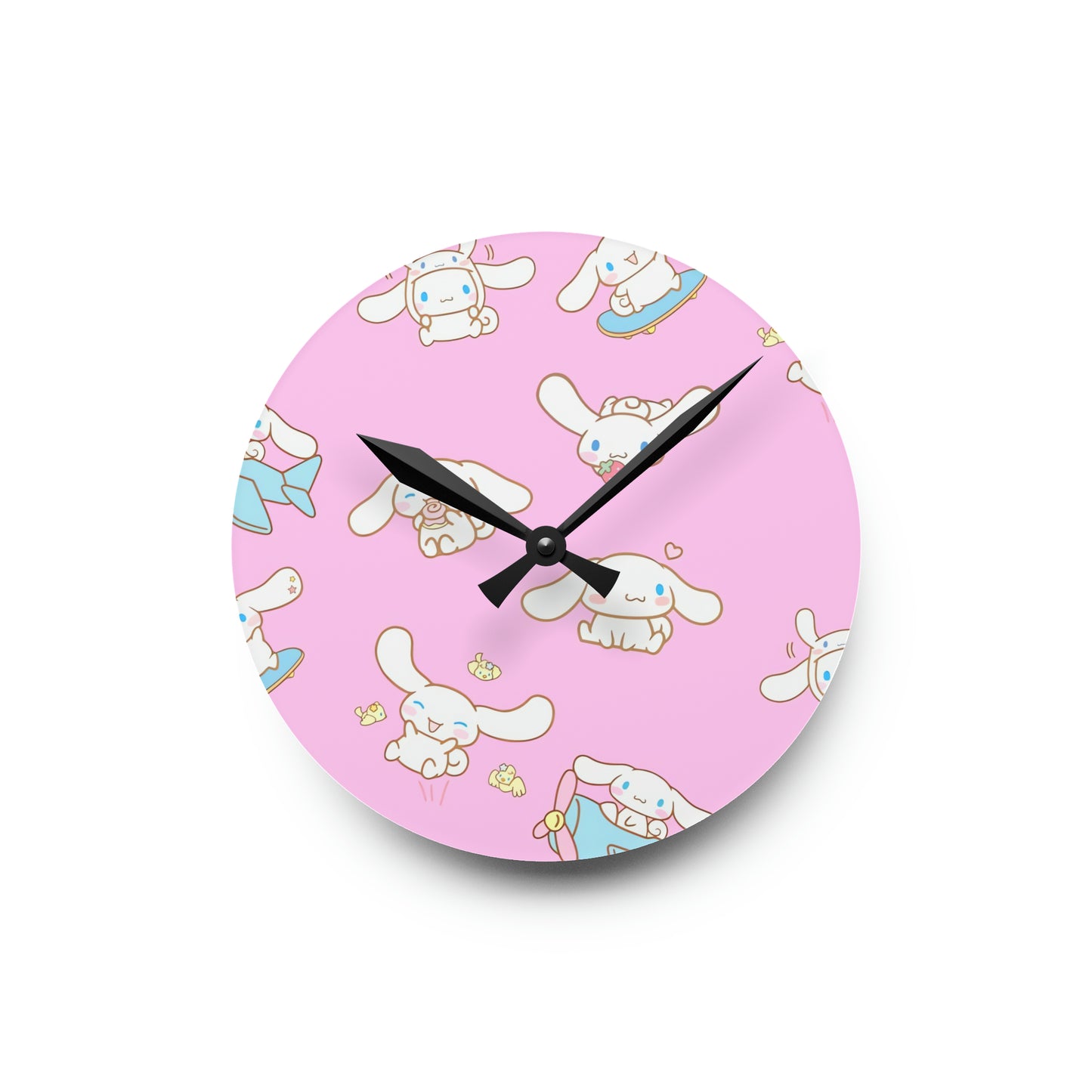 Cinnamoroll Playing Around Pattern Acrylic Wall Clock