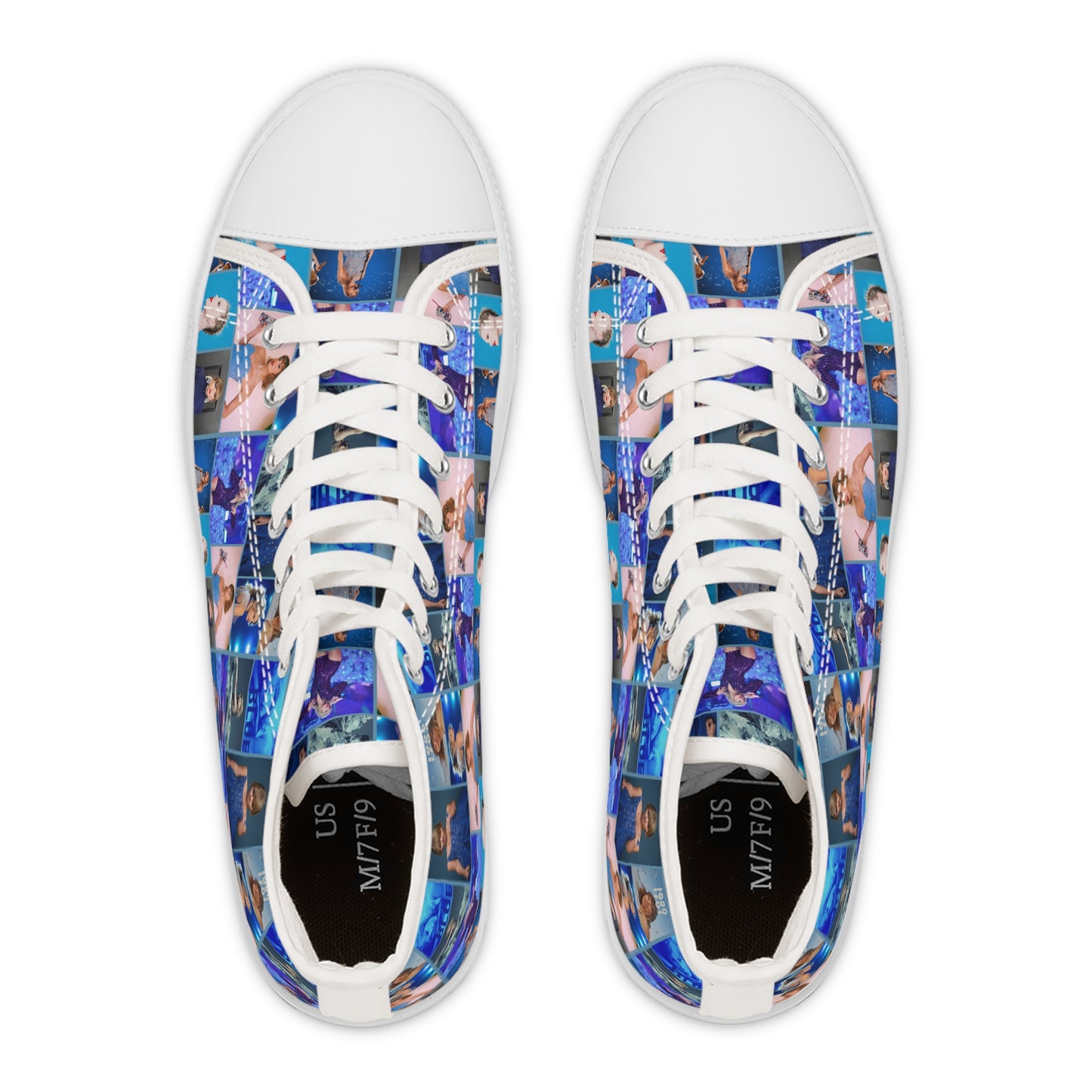 Taylor Swift Blue Dreams Collage High Top Sneakers for Swiftie Women