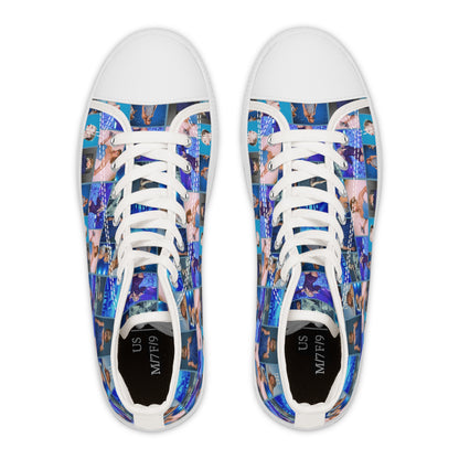 Taylor Swift Blue Dreams Collage High Top Sneakers for Swiftie Women