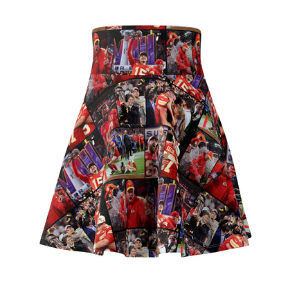 Kansas City Chiefs Superbowl LVIII Championship Victory Collage Women's Skater Skirt